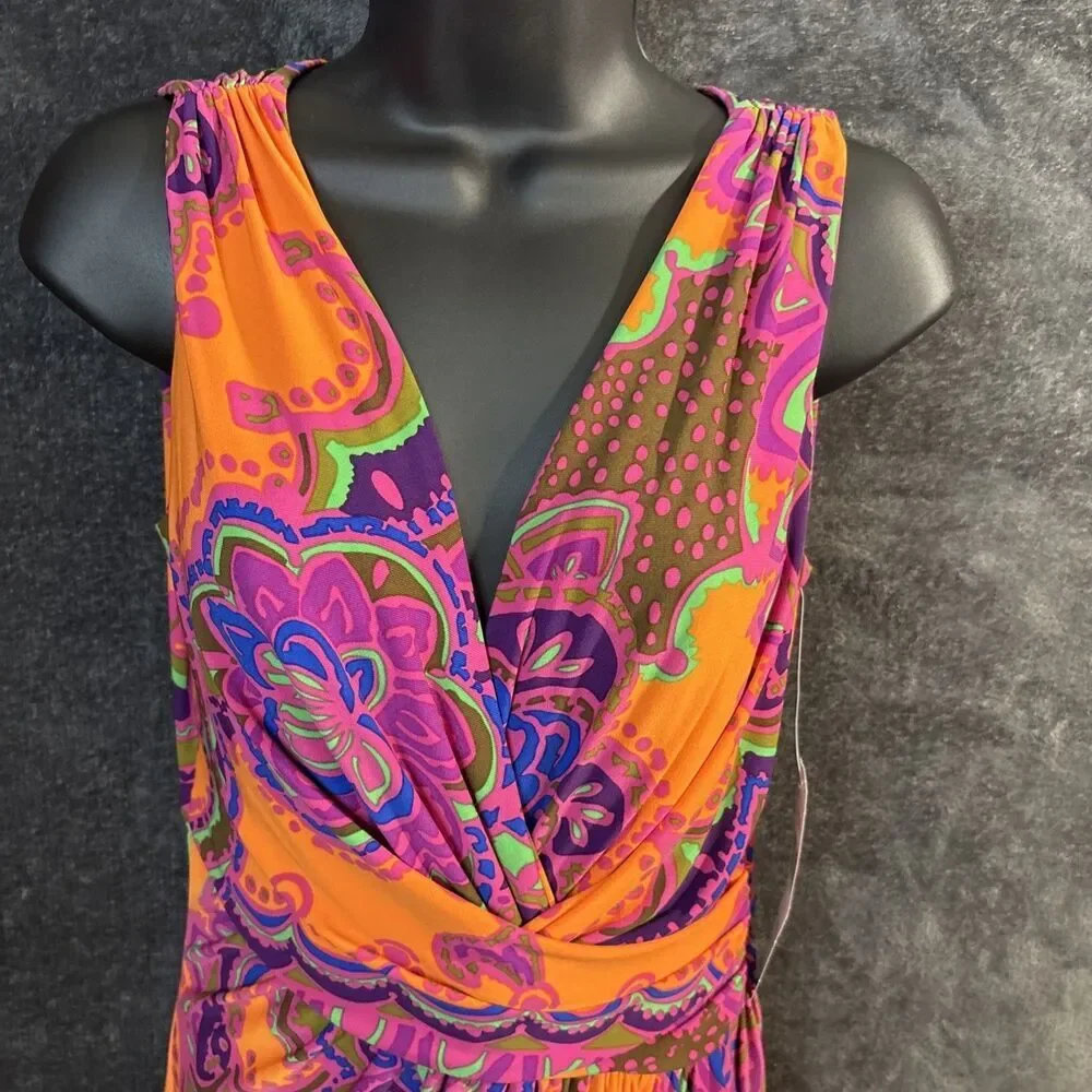 LAUREN RALPH LAUREN MULTICOLOR ABSTRACT PRINT DRESS SZ 6 NWT - Picture 12 of 15